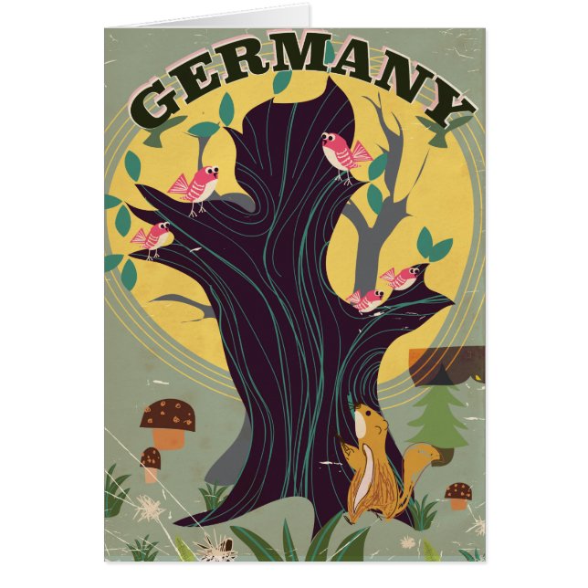 Affiche de voyage de paysage de dessin animé vinta (Devant)