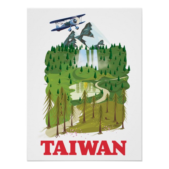 Affiche de voyage de paysage de Taïwan (Devant)