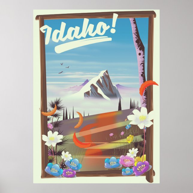 Affiche de voyage de paysage Idaho! (Devant)