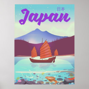 affiche de voyage de paysage japonais