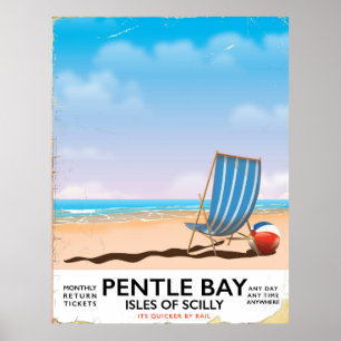 Affiche de voyage de Pentle Bay Isles of Scilly