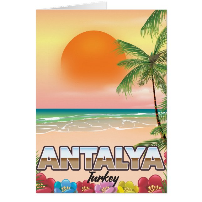 Affiche de voyage de plage Antalya Turquie (Devant)