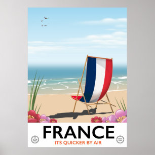 Affiche de voyage de plage au bord de la mer Franc