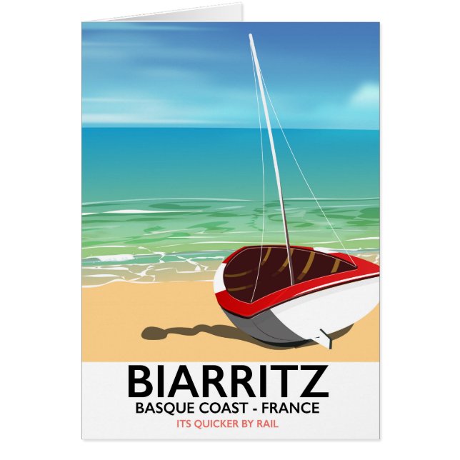 Affiche de voyage de plage Biarritz France (Devant)