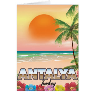 Affiche de voyage de plage d'Antalya Turquie