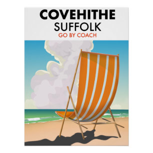 Affiche de voyage de plage suffolée Covehithe