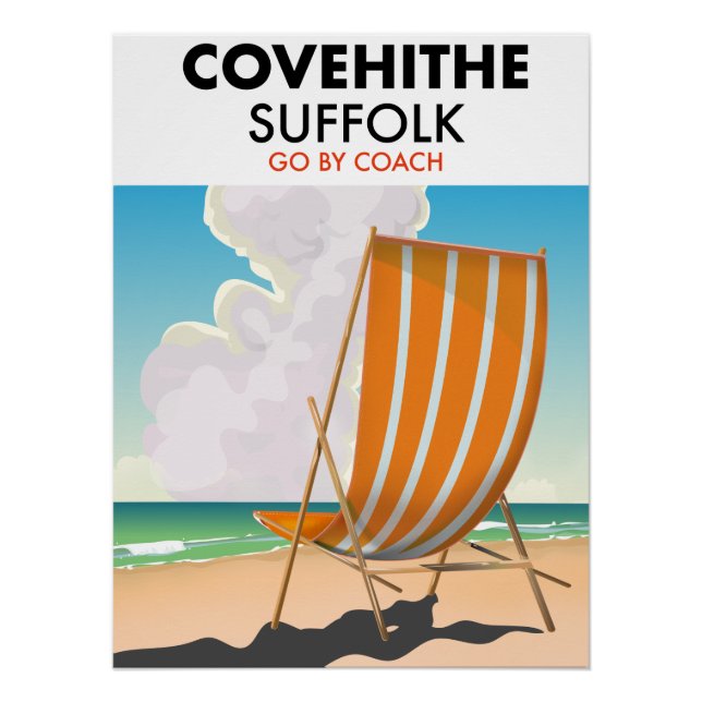 Affiche de voyage de plage suffolée Covehithe (Devant)