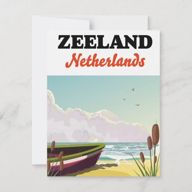 affiche de voyage de plage Zeeland Pays-Bas (Dos)