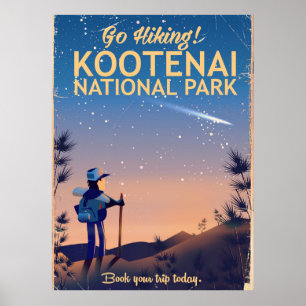 Affiche de voyage de randonnée dans le parc nation