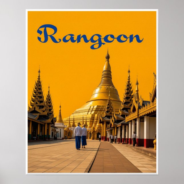 Affiche de voyage de Rangoun (Devant)
