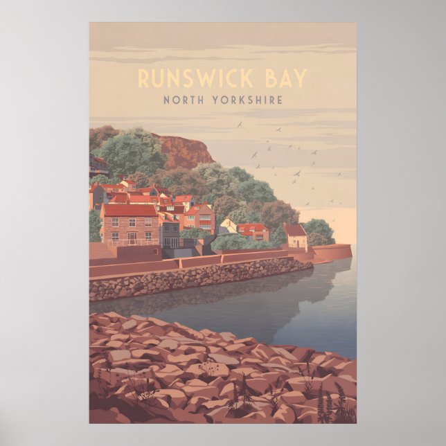 Affiche de voyage de Runswick Bay Yorkshire au bor (Devant)