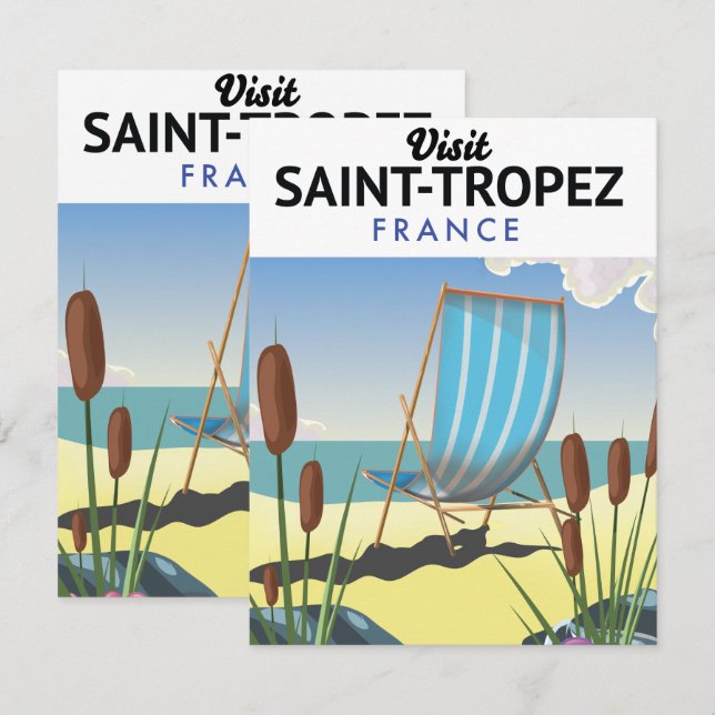 Affiche de voyage de Saint-Tropez France (Devant / Derrière)