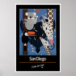 Affiche de voyage de San Diego Californie Impressi