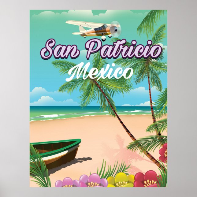 Affiche de voyage de San Patricio Mexique (Devant)