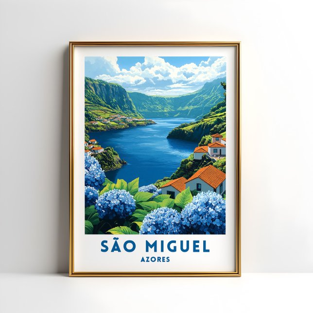 Affiche de voyage de São Miguel Azores décoration  (Créateur téléchargé)