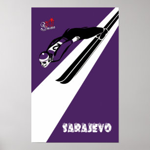 Affiche de voyage de Sarajevo en hiver