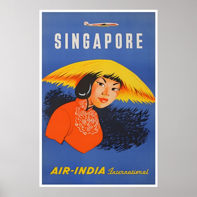 Affiche de voyage de Singapour Art mural asiatique (Devant)