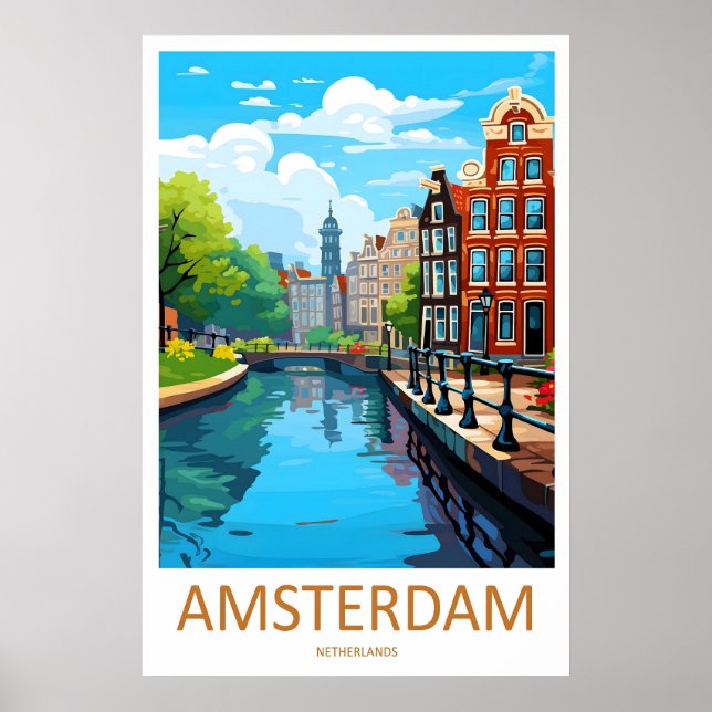 Affiche de voyage de ski à Amsterdam Parc National (Devant)