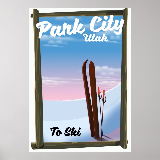 Affiche de voyage de ski à Park City Utah (Devant)