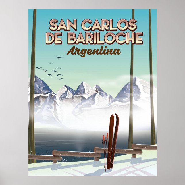 Affiche de voyage de ski à San Carlos de Bariloche (Devant)