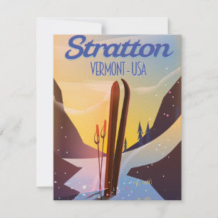 Affiche de voyage de ski à Stratton Vermont