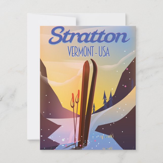 Affiche de voyage de ski à Stratton Vermont (Devant)