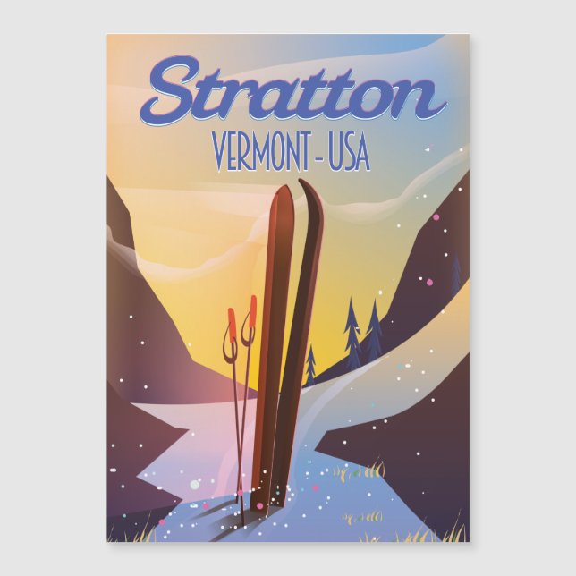 Affiche de voyage de ski à Stratton Vermont (Devant)