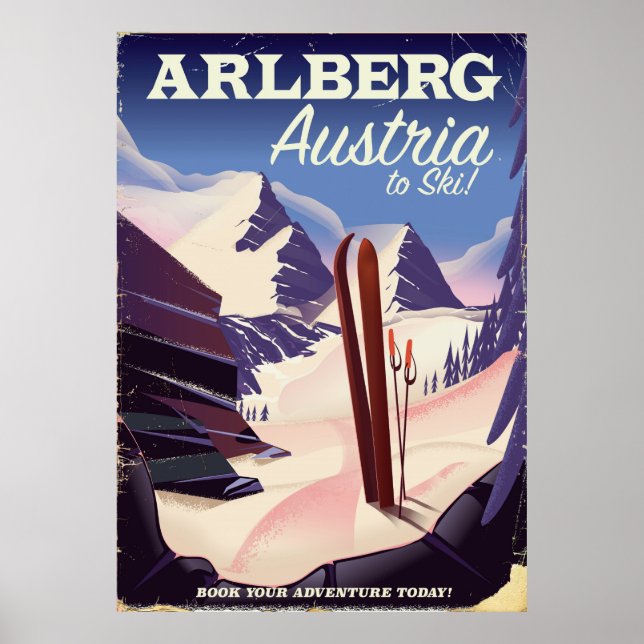 Affiche de voyage de ski Arlberg Autriche (Devant)