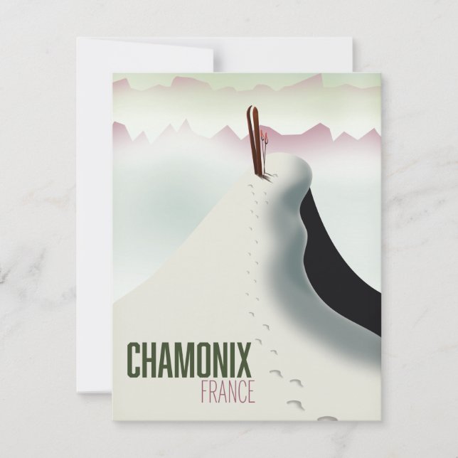 Affiche de voyage de ski Chamonix France (Devant)