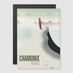 Affiche de voyage de ski Chamonix France
