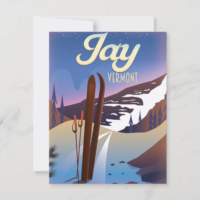 Affiche de voyage de ski Jay Vermont USA. (Devant)
