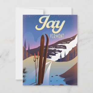 Affiche de voyage de ski Jay Vermont USA.