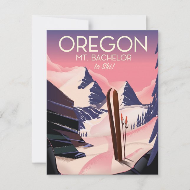 Affiche de voyage de ski Mt.Bachelor Oregon (Devant)