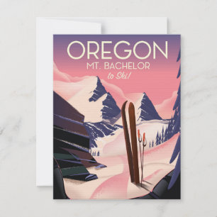 Affiche de voyage de ski Mt.Bachelor Oregon