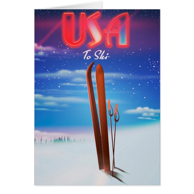 affiche de voyage de ski usa (Devant)
