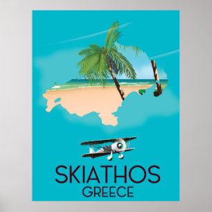 Affiche de voyage de Skiathos Grèce