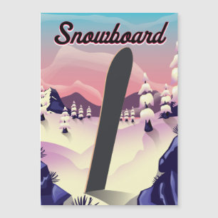Affiche de voyage de snowboard vintage