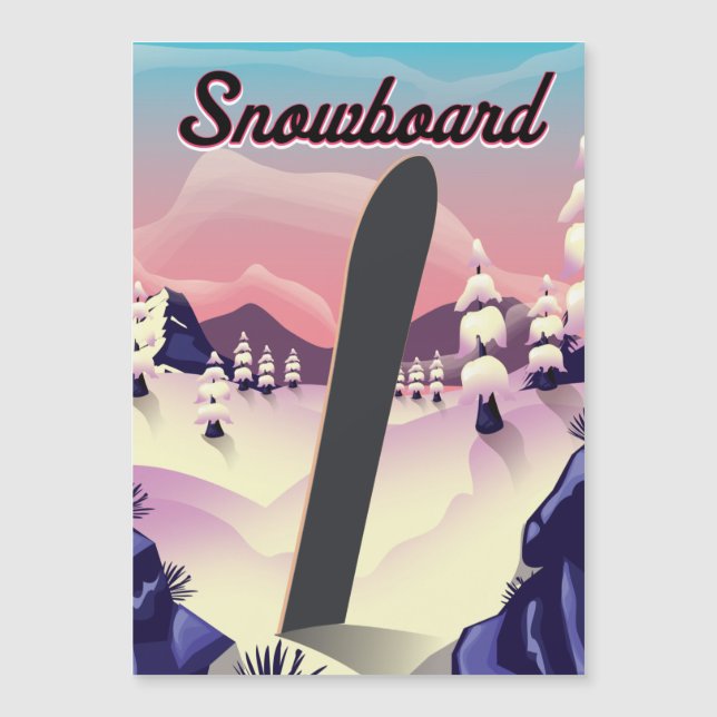 Affiche de voyage de snowboard vintage (Devant)