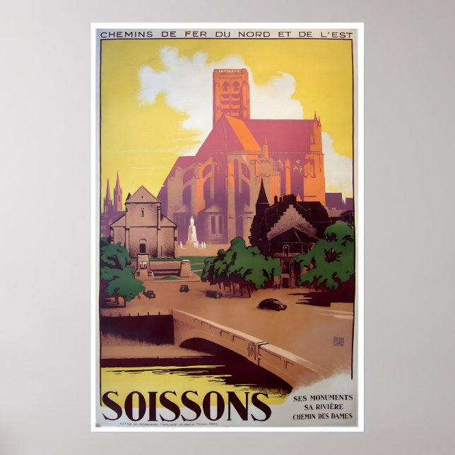 Affiche de voyage de Soissons Impression française (Devant)