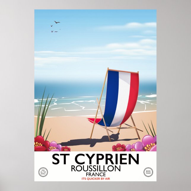 Affiche de voyage de St Cyprien, Roussillon France (Devant)