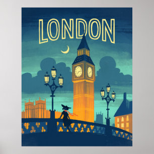 Affiche de voyage de style Vintage à Londres
