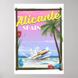 Affiche de voyage de style vintage Alicante Espagn