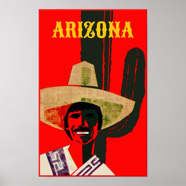 Affiche de voyage de style Vintage Arizona (Devant)