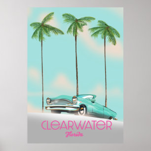 Affiche de voyage de style vintage Clearwater Flor