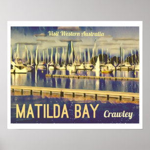 Affiche de voyage de style Vintage dans la baie de