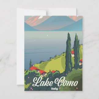 affiche de voyage de style vintage du lac de Côme