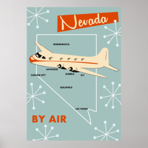 Affiche de voyage de style vintage du Nevada