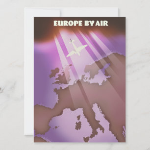 Affiche de voyage de style vintage Europe By Air.