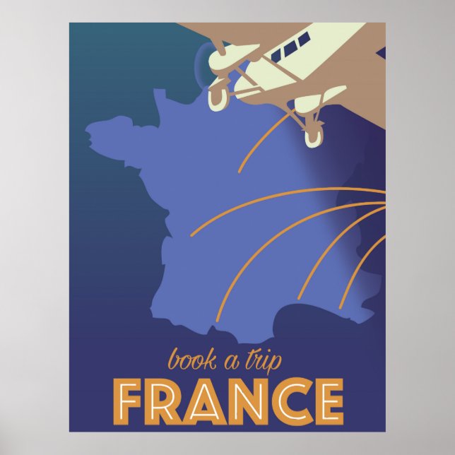 Affiche de voyage de style vintage France (Devant)
