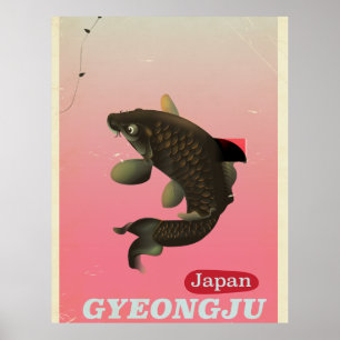 Affiche de voyage de style vintage Gyeongju Corée